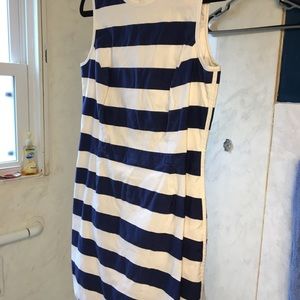Blue/white heavy cotton summer dress